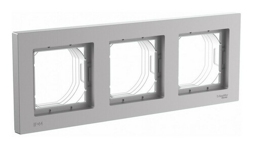 Рамка 3 поста Systeme Electric ATLASDESIGN AQUA, алюминий, ATN440303