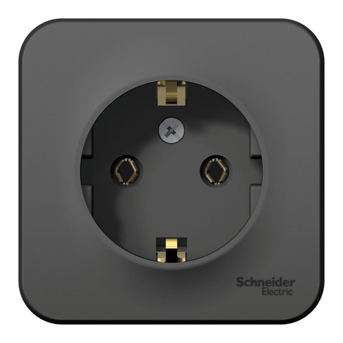 Розетка Schneider Electric BLANCA, открытый монтаж, с заземлением, антрацит, BLNRA010116