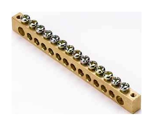 Шина нулевая 14 групп//крепеж по краям, сеч. 8x12, 32006DEK