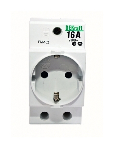 РМ102-2Р-16А_розетка модульная, 18012DEK