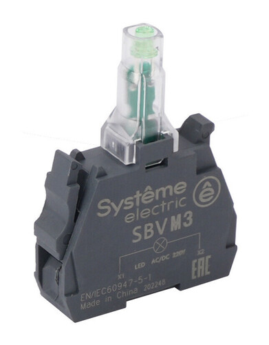 Световой блок зеленый LED 230-240В АС, SBVM3