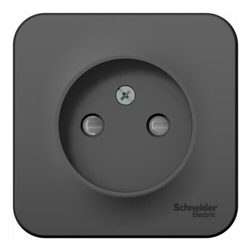 Розетка Systeme Electric BLANCA, открытый монтаж, со шторками, антрацит, BLNRA001116