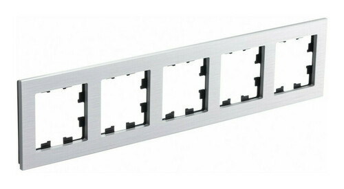Рамка 5 постов Systeme Electric ATLASDESIGN NATURE, серебро, ATN312105