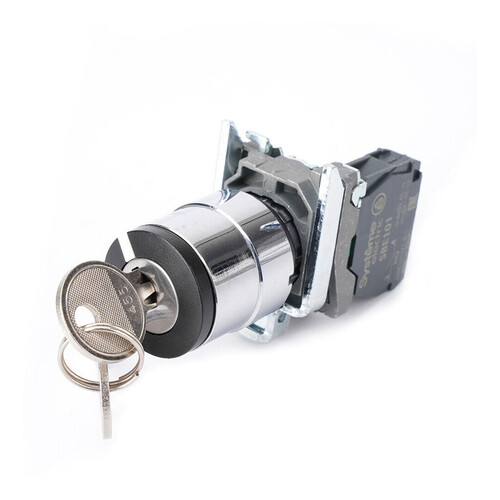 Переключатель SB4 в сборе модульный 22мм 2 позиции с фиксацией ключ 2пол 1НО, SB4BG41