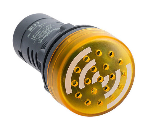 Зуммер с подсветкой желтый 24В DC непрерывный звук, SB7KS2B8C