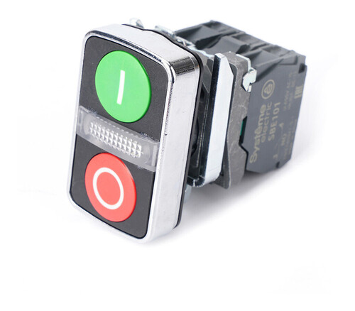 Кн SB4 двойн в сборе модуль 22мм з I+сигн лампа+кр О металл 24ВDC 1НО+1НЗ, SB4BW7A3741B5