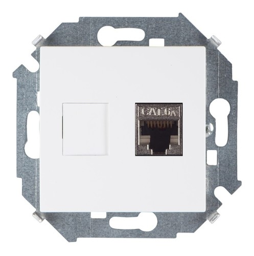 Розетка компьютерная RJ45 Cat.6А SIMON 15, белая, 1591563-030