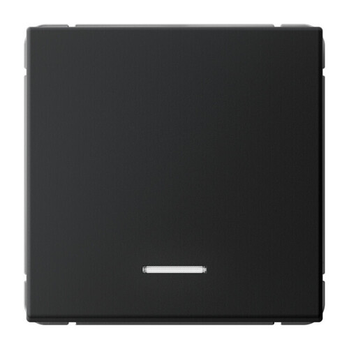 Выключатель 1-клавишный Systeme Electric ARTGALLERY с подсветкой, скрытый монтаж, карбон, GAL001013
