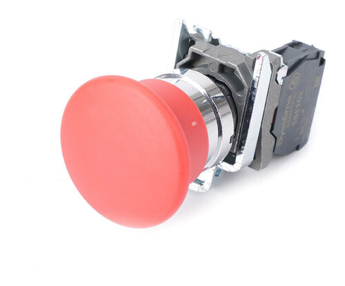Кнопка с гриб головкой SB4 в сборе 22мм 40мм красная с возвратом металл 1НЗ, SB4BC42