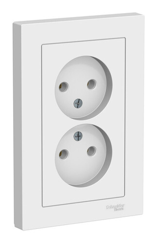 Розетка двухместная Systeme Electric ATLASDESIGN, скрытый монтаж, лотос, ATN001320