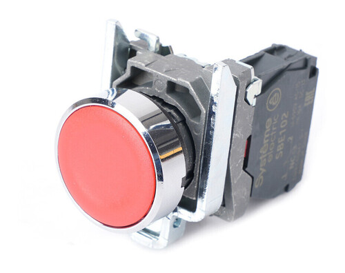 Кнопка SB4 в сборе модульная 22мм красная с возвратом металл 1НЗ, SB4BA42