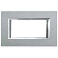 Рамка 4 модуля BTicino AXOLUTE, темное серебро