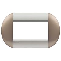 Рамка 4 модуля BTicino LIVING LIGHT, горизонтальная, бронзовый