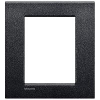 Рамка 3+3 модуля BTicino LIVING LIGHT, горизонтальная, черная лава