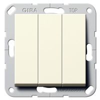 Выключатель 3-клавишный Gira SYSTEM 55, скрытый монтаж, кремовый глянцевый