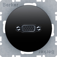 Розетка VGA Berker, черный блестящий