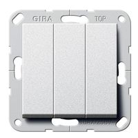 Выключатель 3-клавишный Gira SYSTEM 55, скрытый монтаж, алюминий