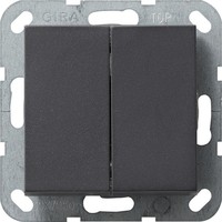 Переключатель 2-клавишный кнопочный Gira SYSTEM 55, скрытый монтаж, антрацит