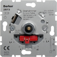 Механизм поворотного светорегулятора-переключателя Berker Коллекции Berker, 500 Вт