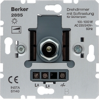 Механизм поворотного светорегулятора-переключателя Berker Коллекции Berker, 1000 Вт