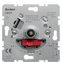 Механизм поворотного светорегулятора-переключателя Berker Коллекции Berker, 600 Вт