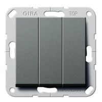 Выключатель 3-клавишный Gira SYSTEM 55, скрытый монтаж, антрацит