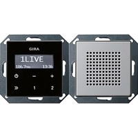 Комплект цифровое FM-радио Gira E22, алюминий