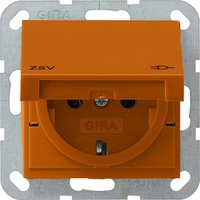Розетка Gira SYSTEM 55, скрытый монтаж, с заземлением, с крышкой, оранжевый