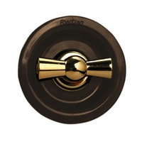 Выключатель-кнопка поворотный Fontini VENEZIA, золото/коричневый