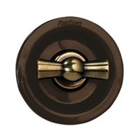 Выключатель-кнопка поворотный Fontini VENEZIA, бронза/коричневый