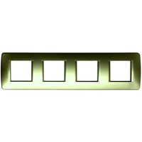 Рамка 2+2+2+2 модуля BTicino LIVING LIGHT, зеленый металлик