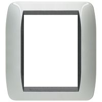 Рамка 3+3 модуля BTicino LIVING LIGHT, светлый алюминий