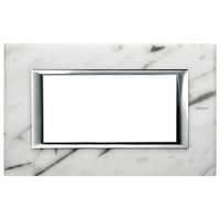 Рамка 4 модуля BTicino AXOLUTE, горизонтальная, мрамор каррара