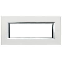 Рамка 6 модулей BTicino AXOLUTE, горизонтальная, жемчужное серебро