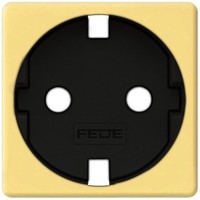 Накладка на розетку FEDE коллекции FEDE, с заземлением, bright gold/черный