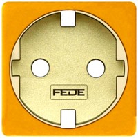 Накладка на розетку FEDE коллекции FEDE, с заземлением, real gold/бежевый