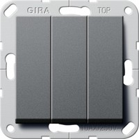 Переключатель 3-клавишный Gira SYSTEM 55, скрытый монтаж, антрацит