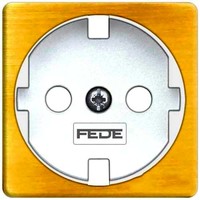 Накладка на розетку FEDE коллекции FEDE, с заземлением, bright patina/белый