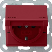 Розетка Gira SYSTEM 55, скрытый монтаж, с заземлением, красный