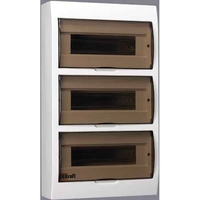 Распределительный шкаф DEKraft ЩРН-П, 36 мод., IP41, навесной, пластик, белая дверь, с клеммами