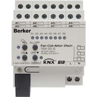 Исполнительное устройство управлением отоплением Fan coil 2-канальное, REG цвет: светло-серый instabus KNX/EIB