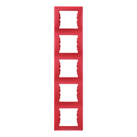 Рамка 5 постов Schneider Electric SEDNA, вертикальная, красный