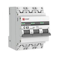 Автоматический выключатель EKF PROxima 3P 63А (B) 5кА