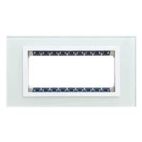 Рамка 5 модулей Simon SIMON 82, горизонтальная, натуральное стекло