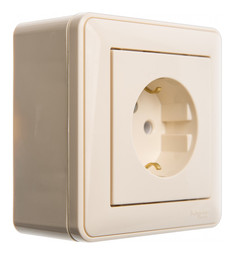 W59 коробка подъемная для наружного монтажа с рамкой 1-местная, слоновая кость