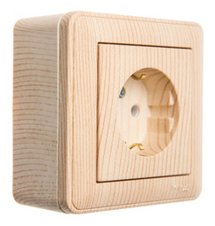 W59 коробка подъемная для наружного монтажа с рамкой 1-местная, сосна