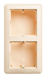 Коробка подъемная с рамкой W59 двойная слоновая кость