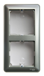 W59 коробка подъемная для наружного монтажа с рамкой 2-местная, шампань