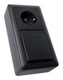 W59 коробка подъемная для наружного монтажа с рамкой 2-местная, черный бархат