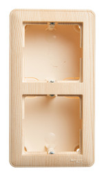 W59 коробка подъемная для наружного монтажа с рамкой 2-местная, сосна